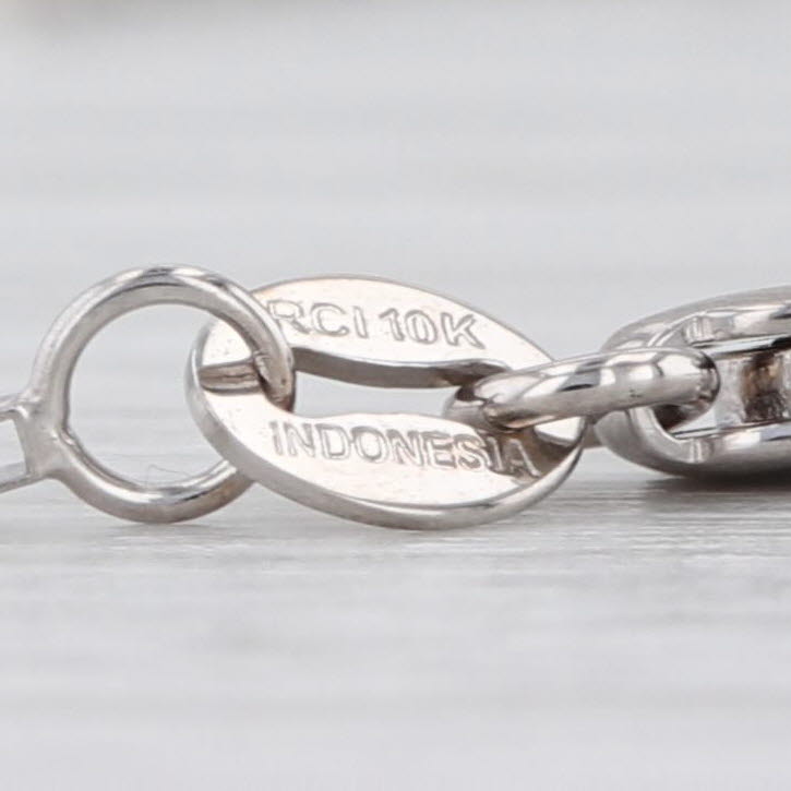 Box Chain Necklace 10k White Gold 16" 0.8mm