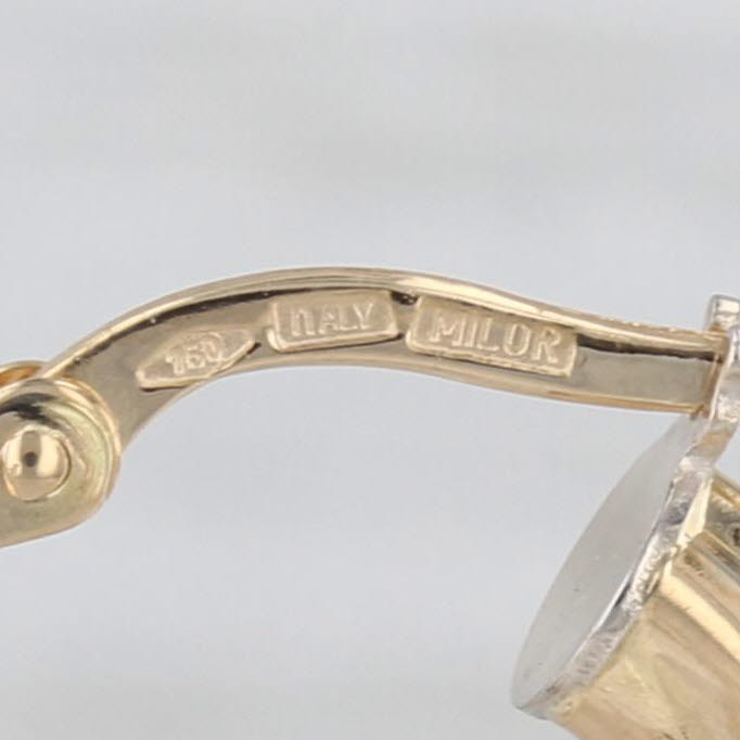 Twist Woven Hoop Earrings 18k Yellow Gold Snap Top Posts Round Hoops