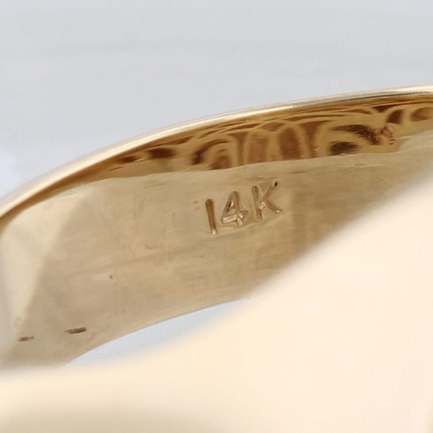 Light Gray 0.23ctw Diamond Cross Ring 14k Yellow Gold Size 13.25 Men's Signet