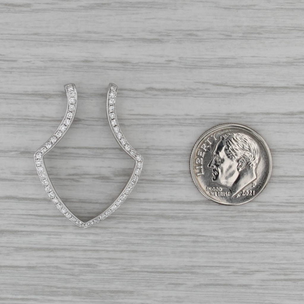 0.49ctw Diamond Enhancer Pendant 18k White Gold Open Center