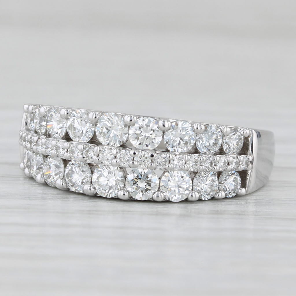 Light Gray 1.31ctw Diamond Ring 14k White Gold Size 8 Wedding Anniversary Band