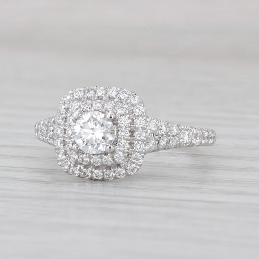 Gabriel & Co 1.05ctw Diamond Halo Engagement Ring 14k White Gold Size 7