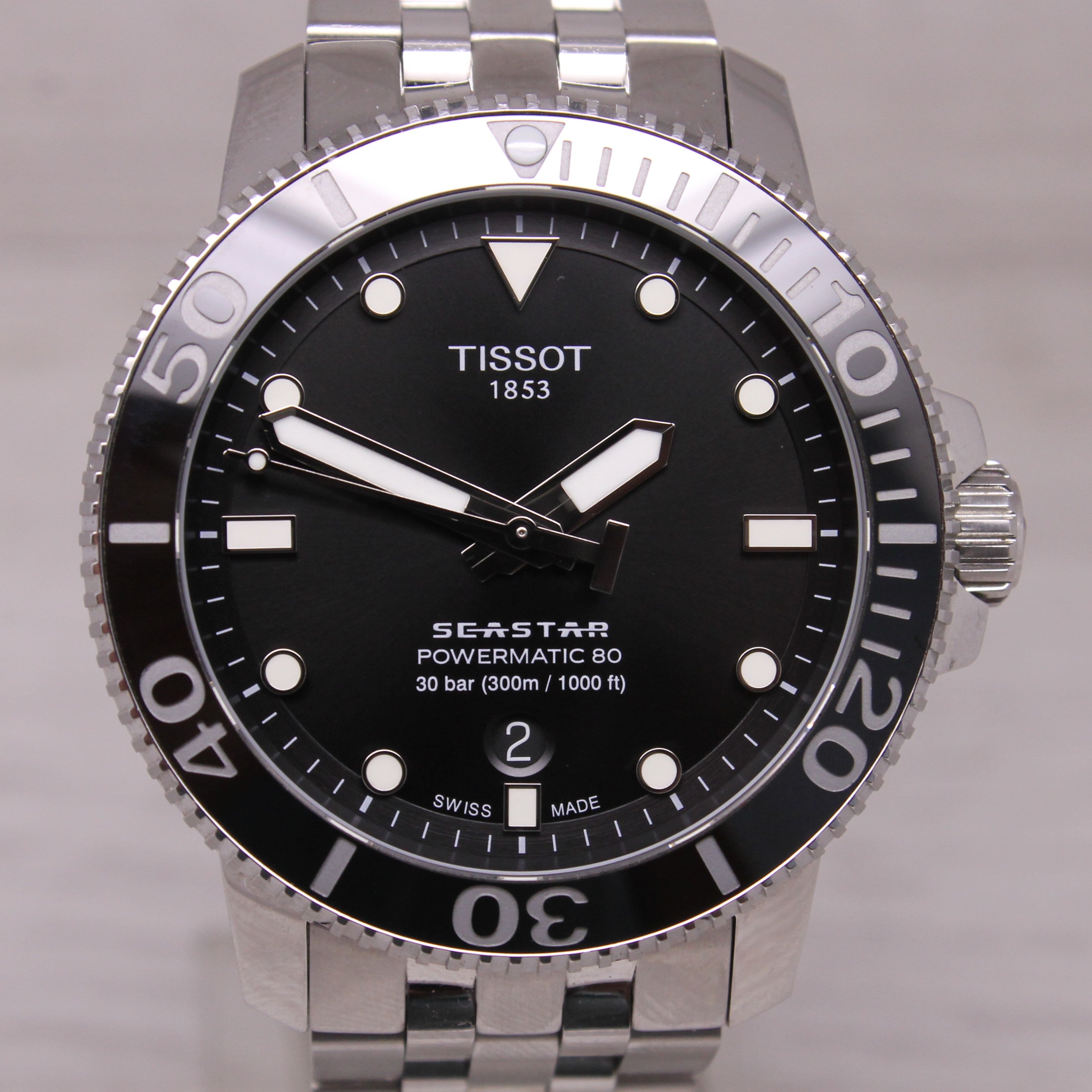 Tissot Seastar 1000 Mens Automatic Watch 43mm Steel Swiss Date T120407A Box