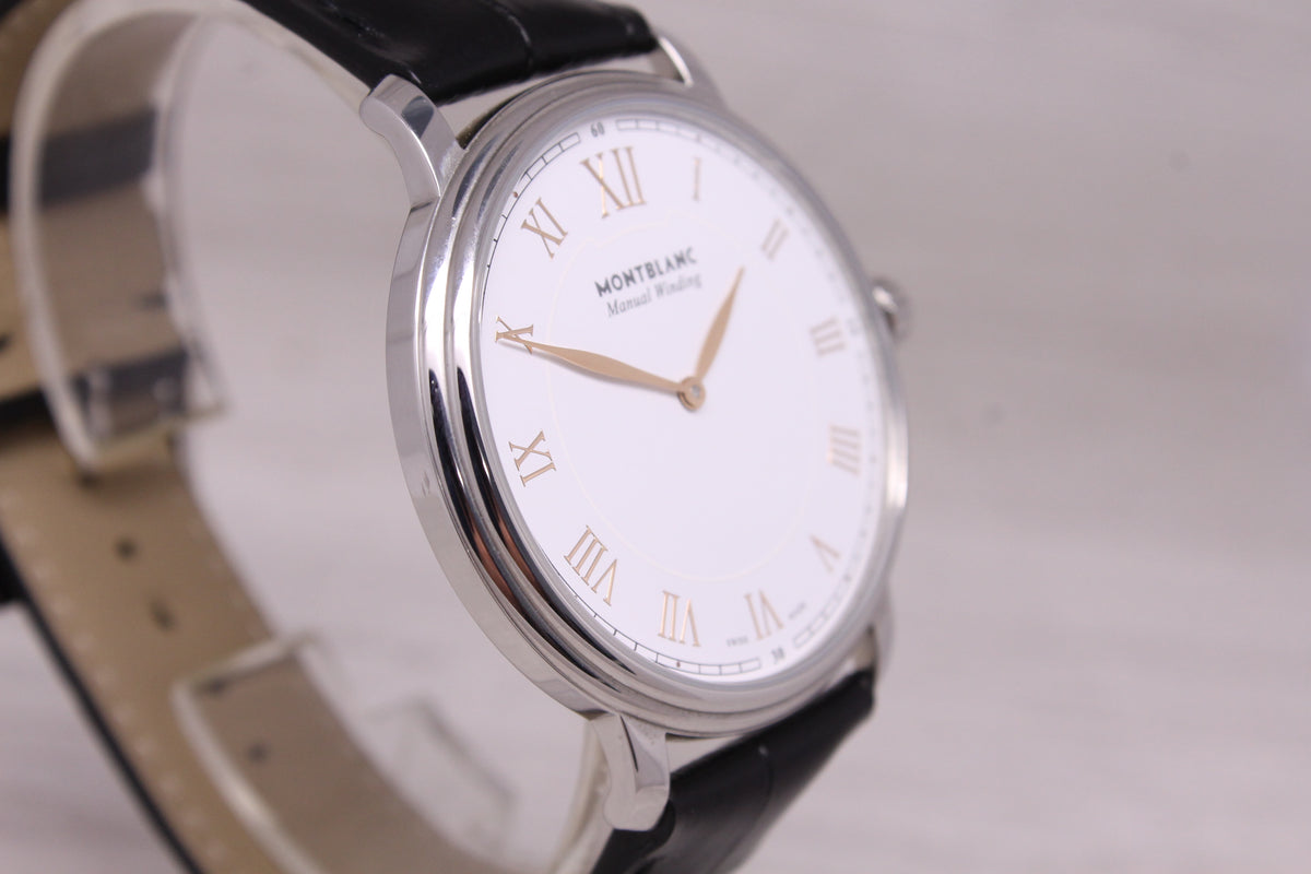 Montblanc Tradition Manual Wind 40mm Men's Watch Swiss Stainless Steel 119962