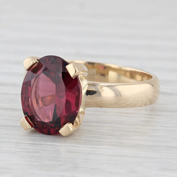 4.50ct Oval Rhodolite Garnet Solitaire Ring 9k Yellow Gold Size 7.5
