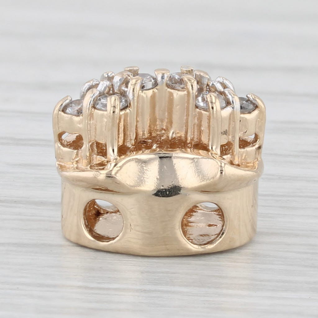 Light Gray Richard Klein 0.19ctw Diamond Slide Bracelet Charm 14k Yellow Gold Vintage