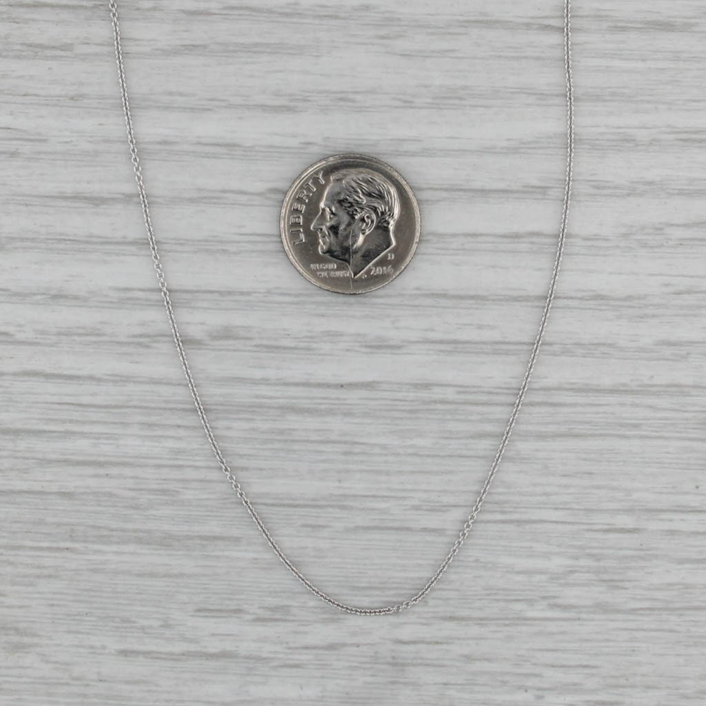 Cable Chain Necklace 14k White Gold 18" 0.6mm