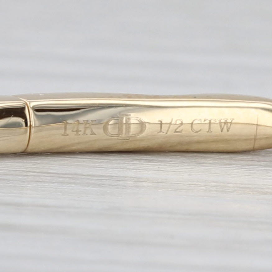 New 0.56ctw Diamond Bead Flexible Bangle Tennis Bracelet 14k Gold 6.5"