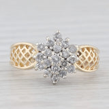 0.39ctw Diamond Cluster Engagement Ring 10k Yellow Gold Size 5.25