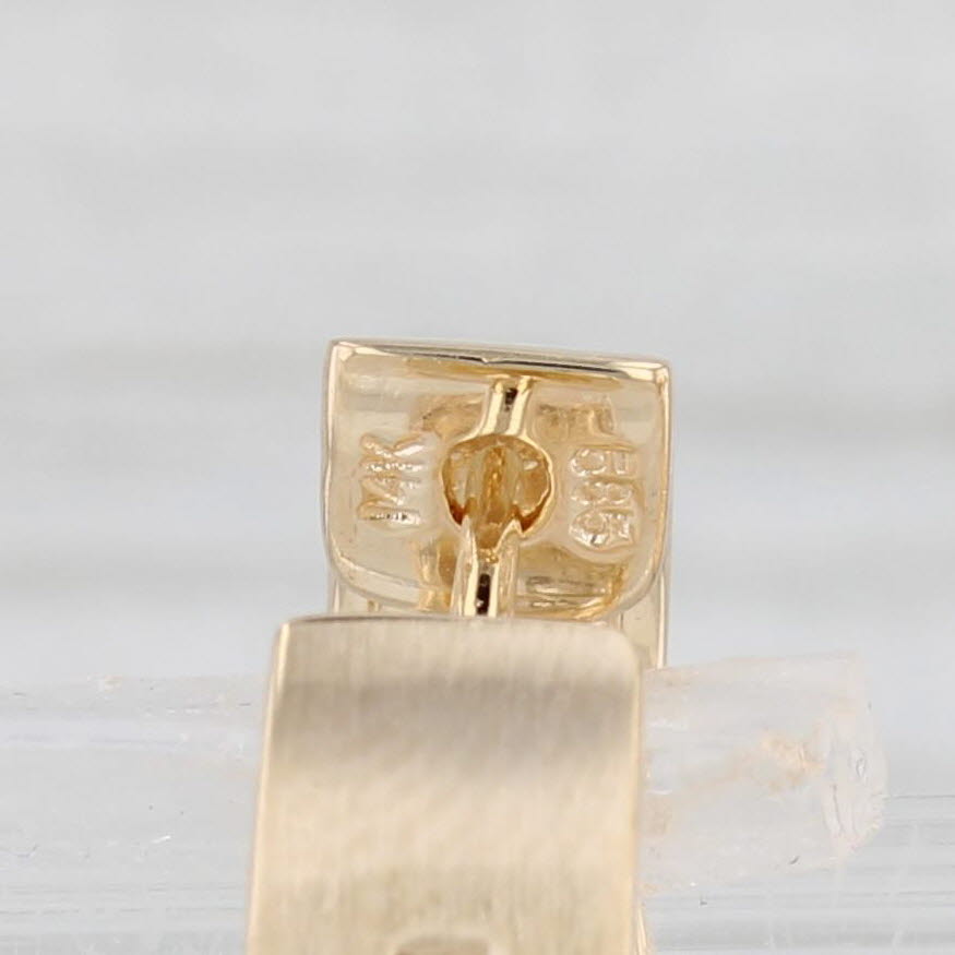 Light Gray 0.12ctw Diamond Accented Hoop Huggie Earrings 14k Yellow Gold Hinged Snap Top