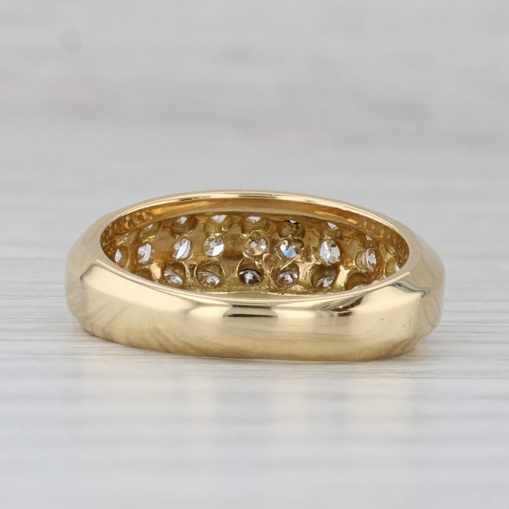 Gray 0.98ctw Diamond Wedding Band 18k Yellow Gold Size 6 Anniversary Ring