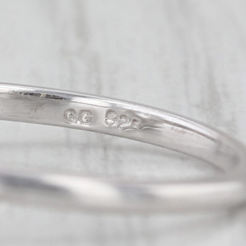 New 0.89ctw Oval Green Quartz Diamond Ring Sterling Silver Size 7.25