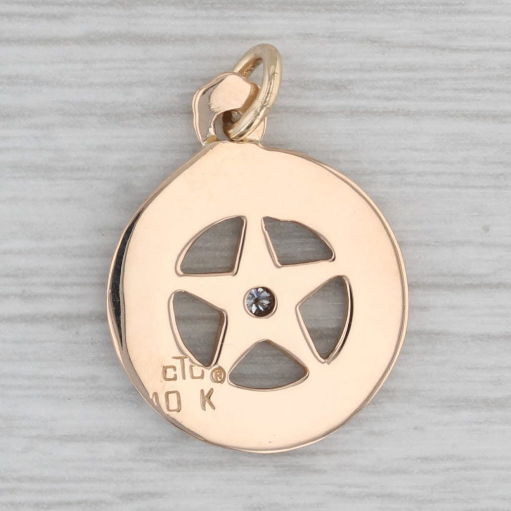 Light Gray Good Year 25 Year Service Pendant 10k Gold Diamond Star Charm
