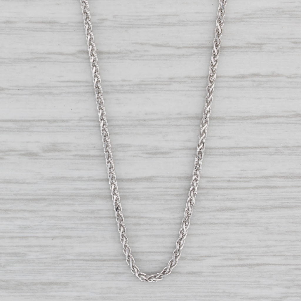 Gray 23.75" 1.6mm Wheat Chain Necklace 14k White Gold