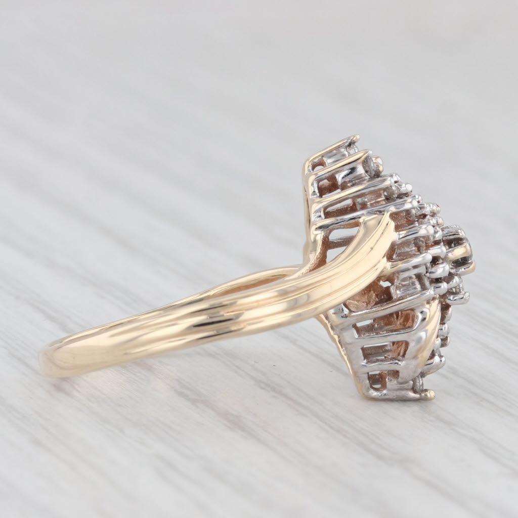 Light Gray 0.44ctw Diamond Cluster Ring 10k Yellow Gold Size 7.25
