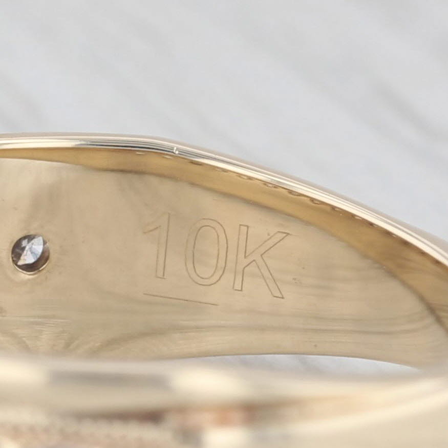 Gray 0.36ctw Diamond Men's Wedding Band 10k Yellow White Gold Size 10.25 Ring