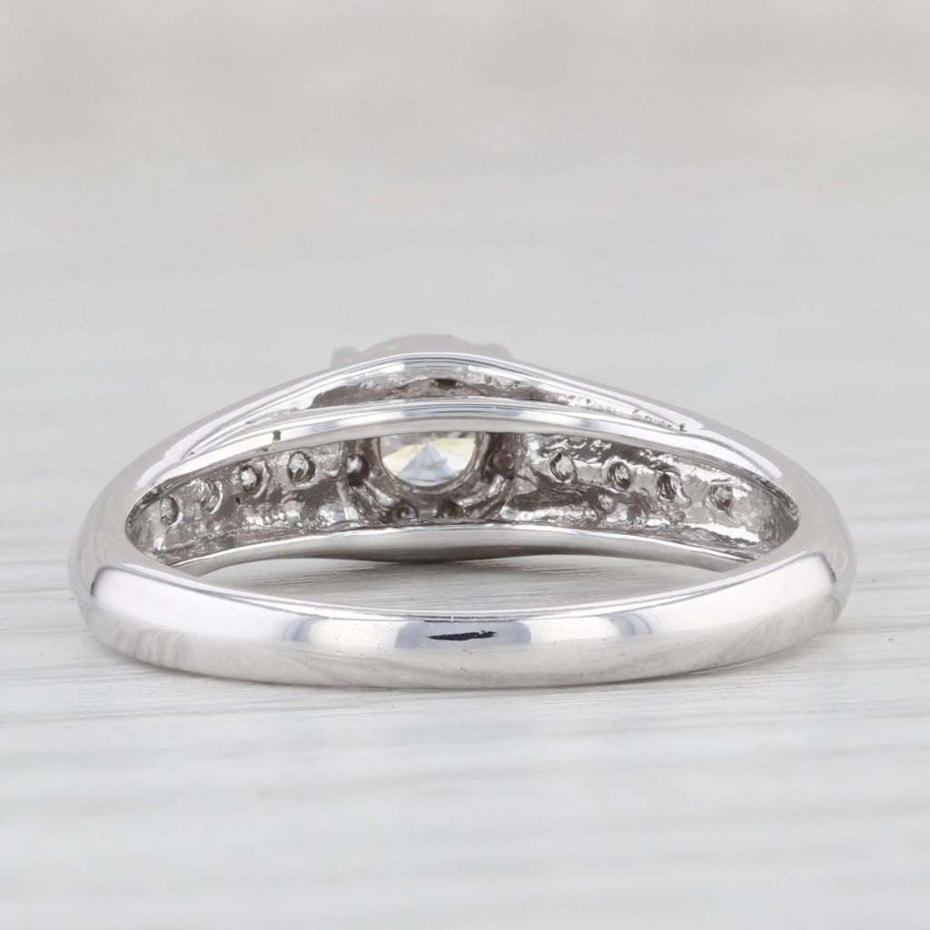 Light Gray 0.50ctw Round Diamond Engagement Ring 14k White Gold Size 7