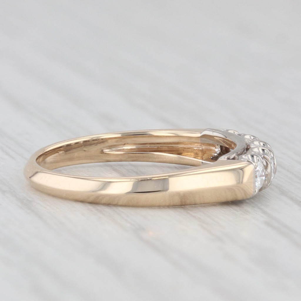 Light Gray 0.20ctw Vintage Diamond Ring 14k Yellow Gold Size 6 Stackable Wedding Band