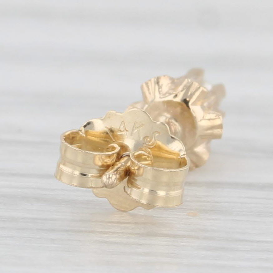 Light Gray Round Diamond Solitaire Buttercup Stud Earrings 14k Yellow Gold