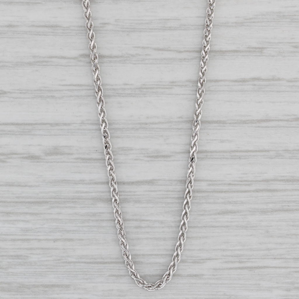 Gray 23.75" 1.6mm Wheat Chain Necklace 14k White Gold