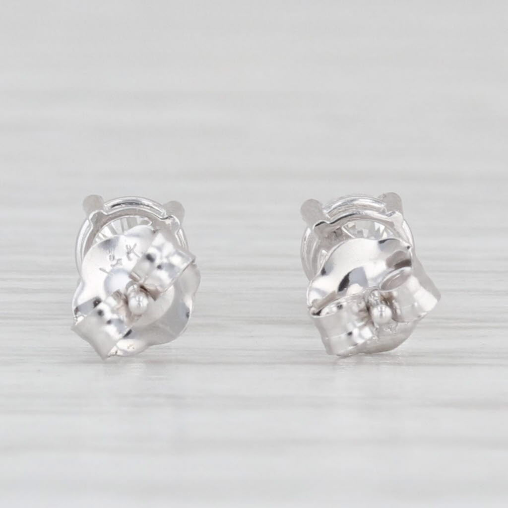 Light Gray New 0.40ctw Diamond Stud Earrings 14k White Gold Round Solitaire Studs