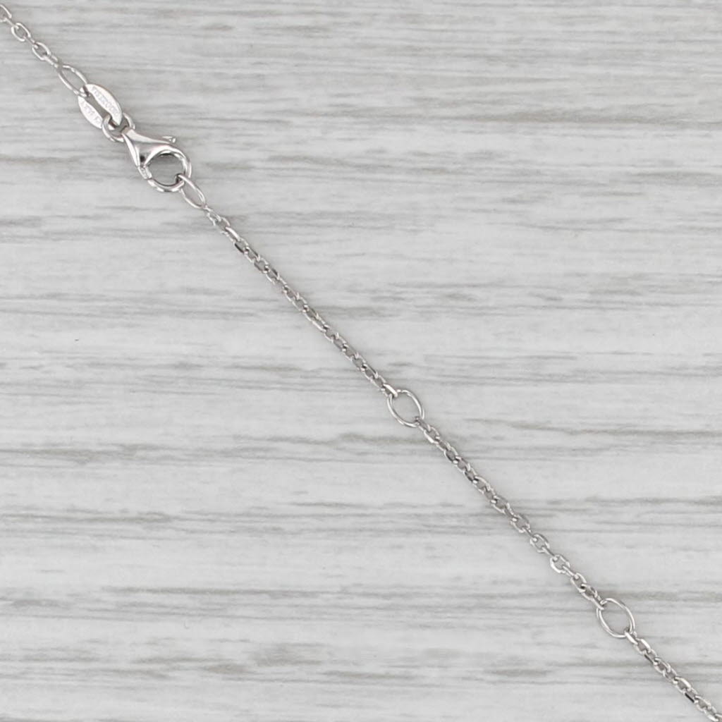1.06ctw Diamond Circle Pendant Necklace 14k White Gold 16 17 18 Cable Chain