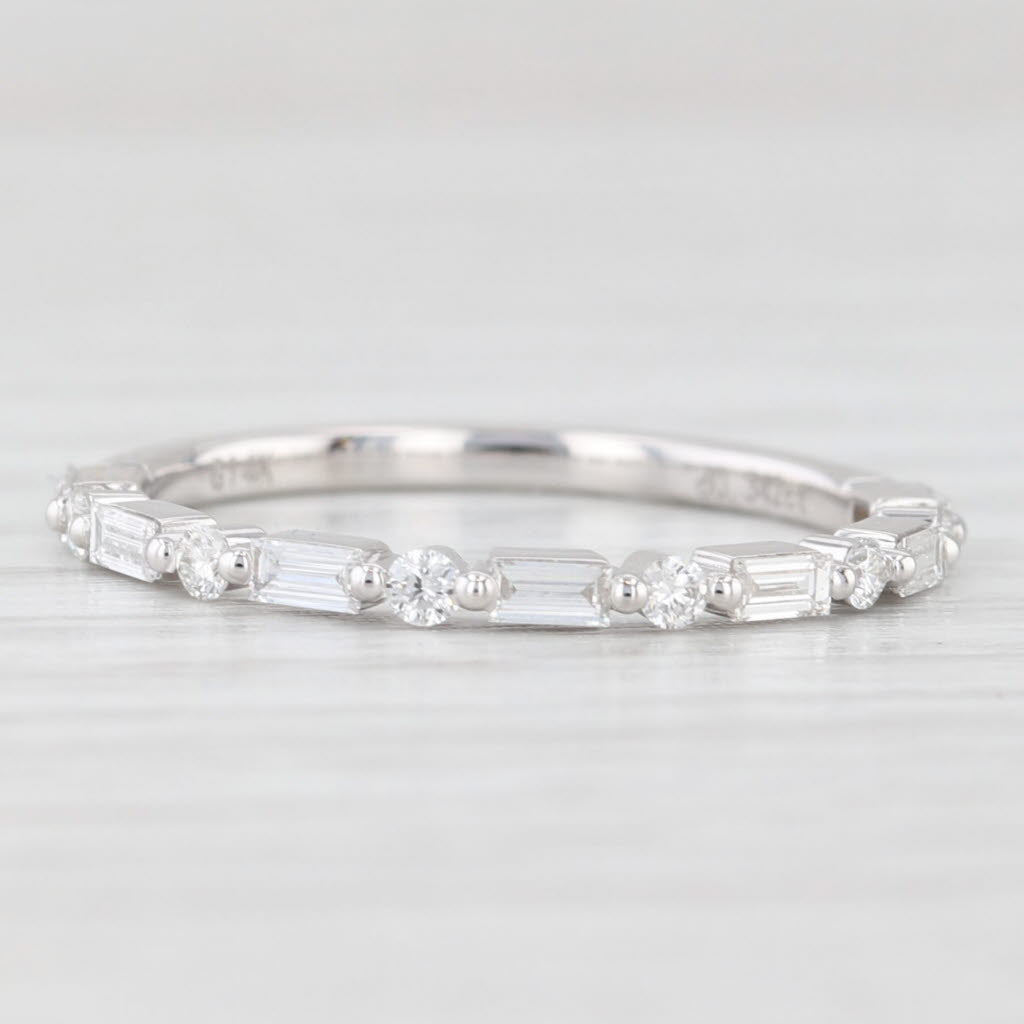 Light Gray New 0.34ctw Diamond Wedding Band 14k White Gold Stackable Anniversary Ring S 6.5