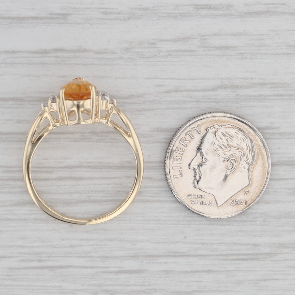 Gray 1.08ctw Orange Pear Citrine Diamond Ring 10k Yellow Gold Size 7 Teardrop