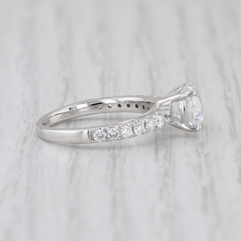 IGI 1.93ctw Round Lab Grown Diamond Engagement Ring 14k White Gold Size 5