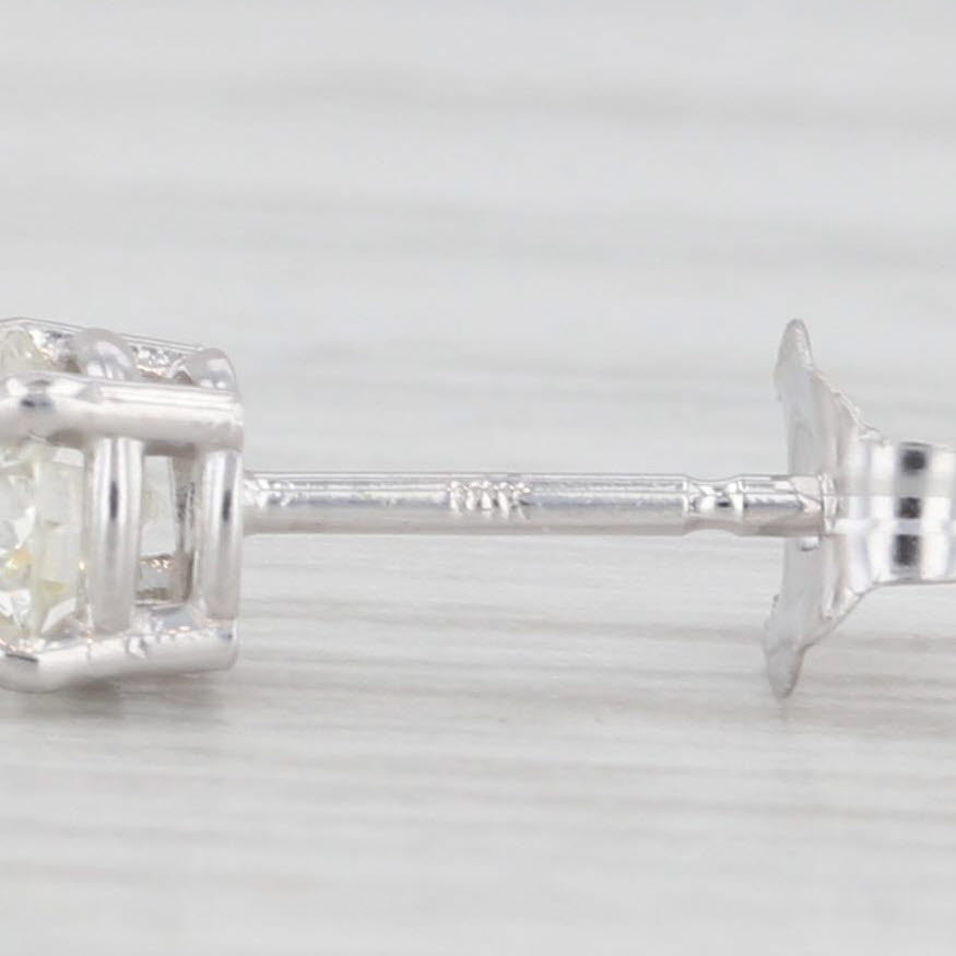 Light Gray New 0.44ctw Diamond Stud Earrings 14k White Gold Round Solitaire Studs