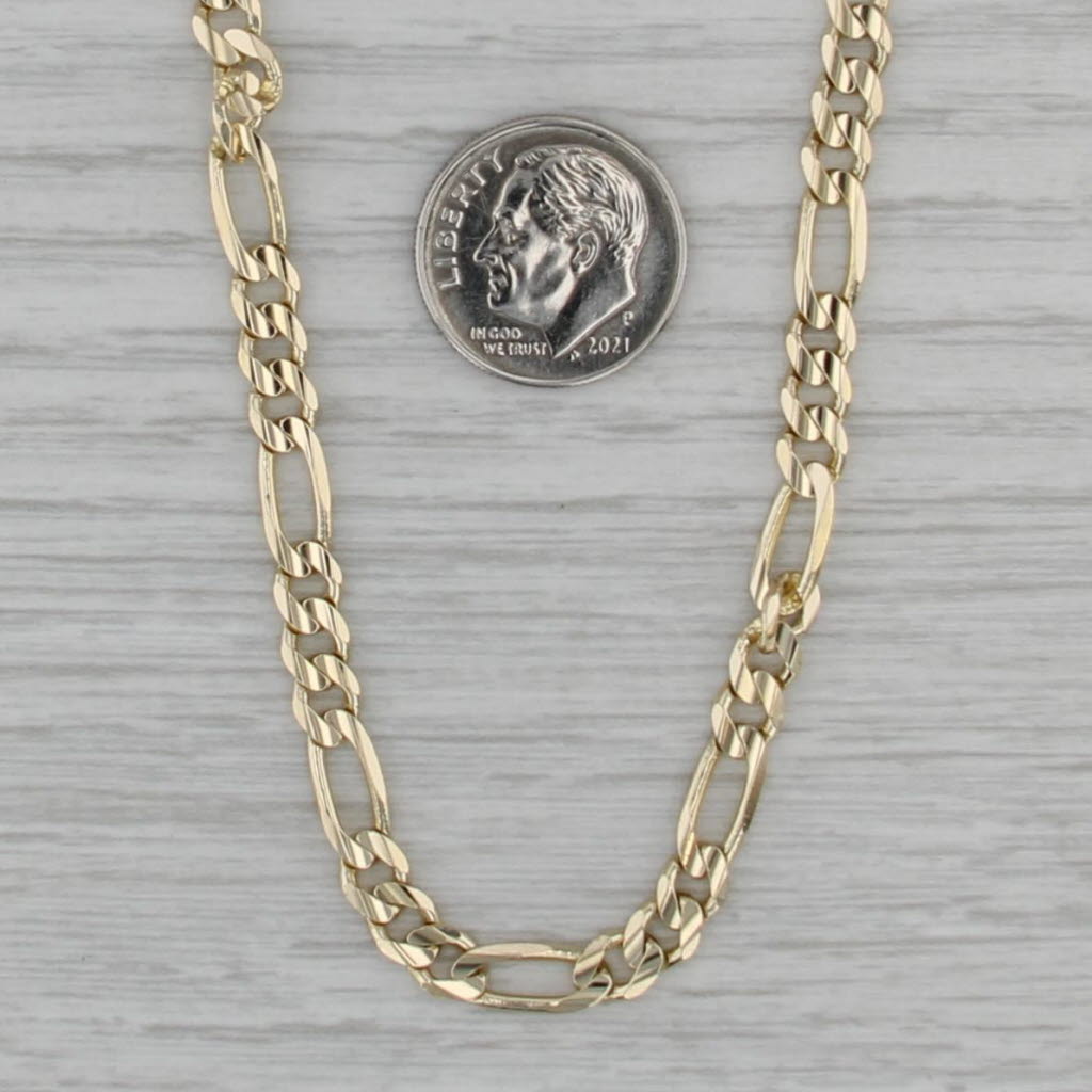 Figaro Chain Necklace 14k Yellow Gold 20" 4.7mm