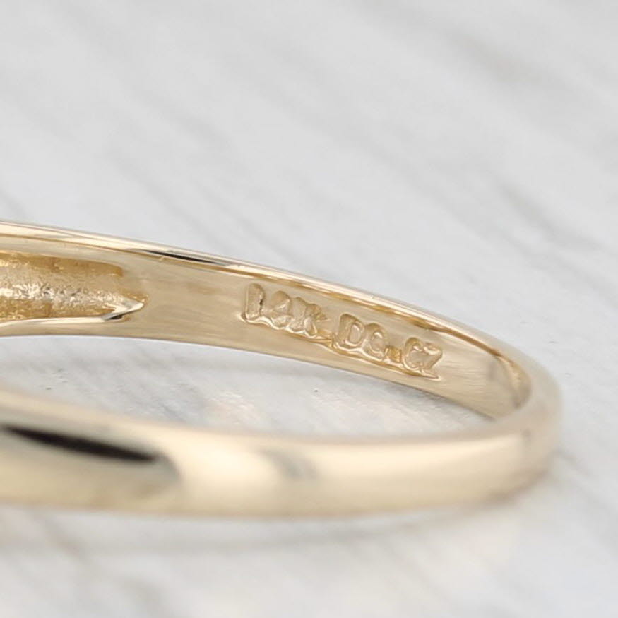 Light Gray 0.35ctw Cubic Zirconia Ring 14k Yellow Gold Size 4 Wedding Anniversary Band