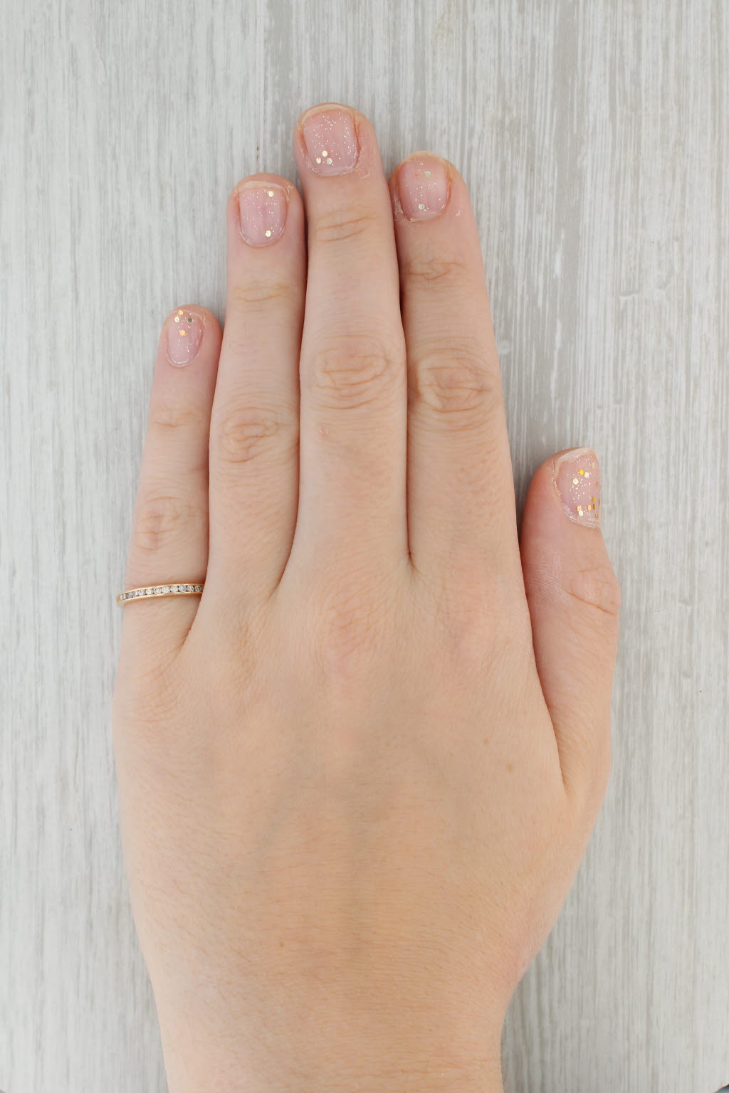 Gray 0.24ctw Diamond Wedding Band 14k Yellow Gold Size 6.25 Stackable