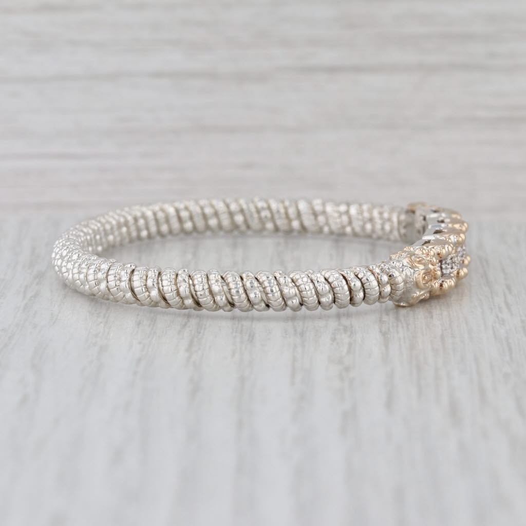 Alwand Vahan Diamond Bangle Bracelet 14k Yellow Gold Sterling Silver w/ Pouch