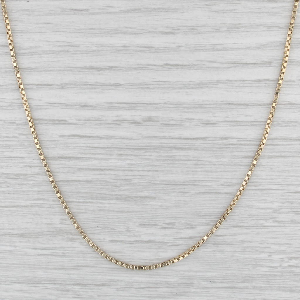 22.75" 1.5mm Box Chain Necklace 14k Yellow Gold