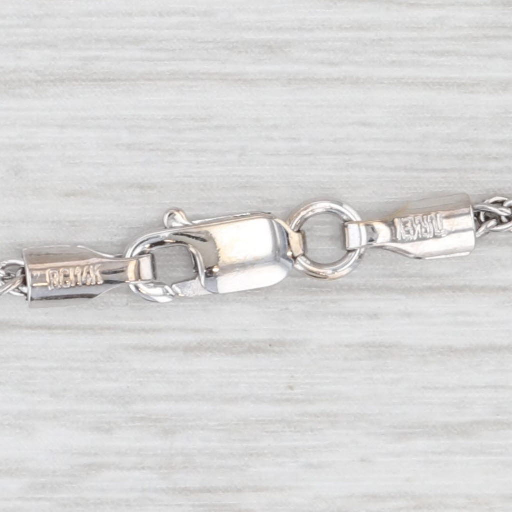 Wheat Chain Necklace 29.75" 1.4mm 14k White Gold