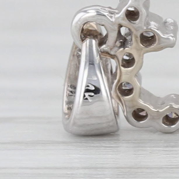 0.20ctw Diamond Heart Skeleton Key Pendant 14k White Gold