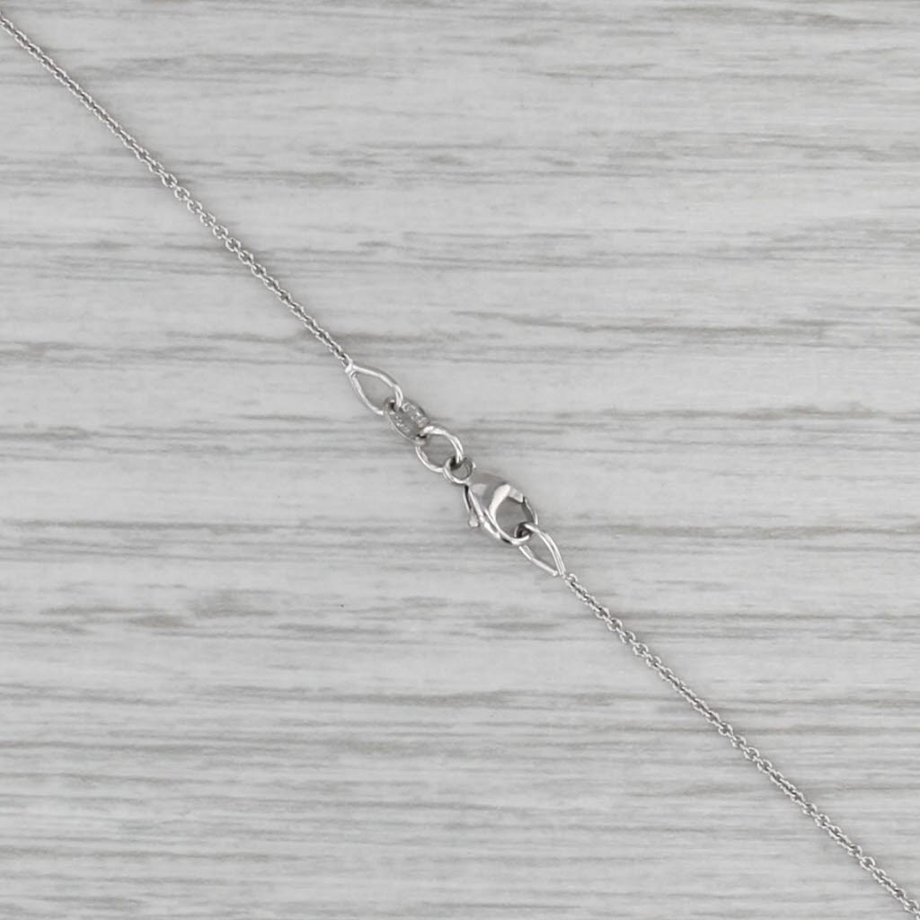 Cable Chain Necklace 14k White Gold 18" 0.6mm
