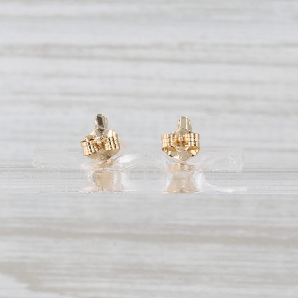 6.2mm Cultured Pearl Diamond Stud Earrings 14k Yellow Gold Small Studs