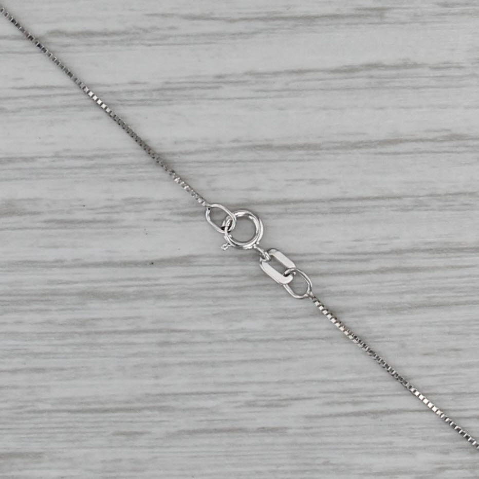 0.40ctw Emerald Diamond Halo Pendant Necklace 14k White Gold 17" Box Chain