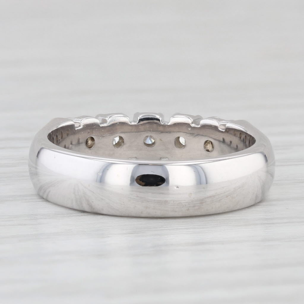 Light Gray 0.50ctw Diamond Wedding Ring 14k White Gold Size 5.75 Stackable Band