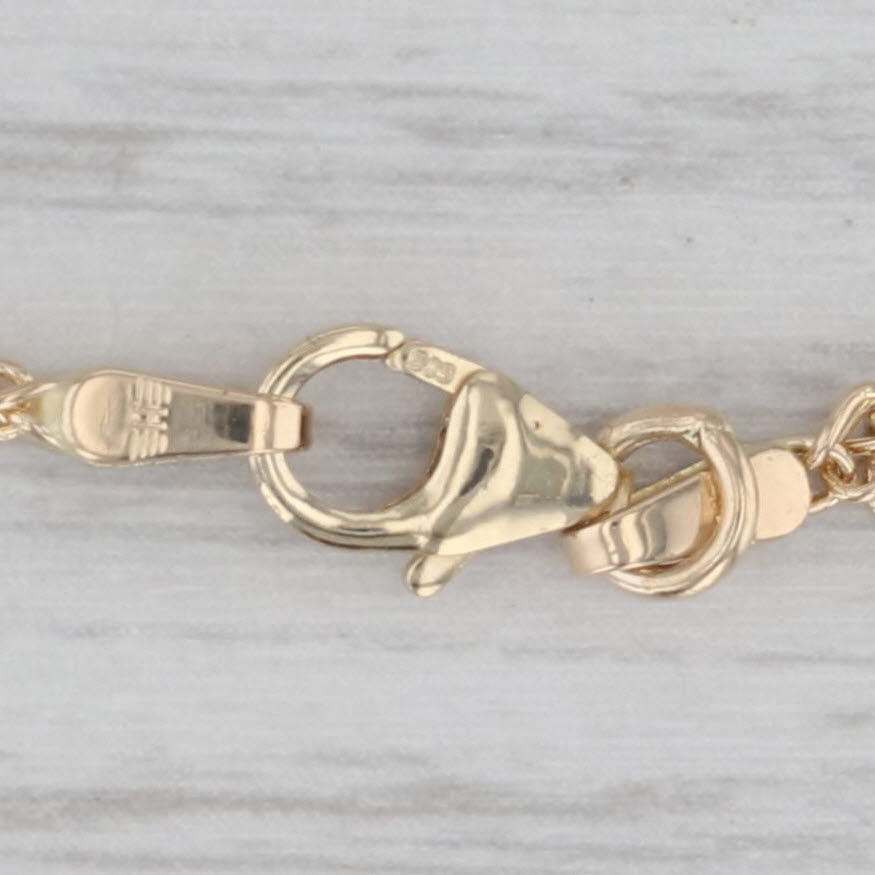 Gray Wheat Chain Necklace 14k Yellow Gold 23.75" 1.8mm Italian