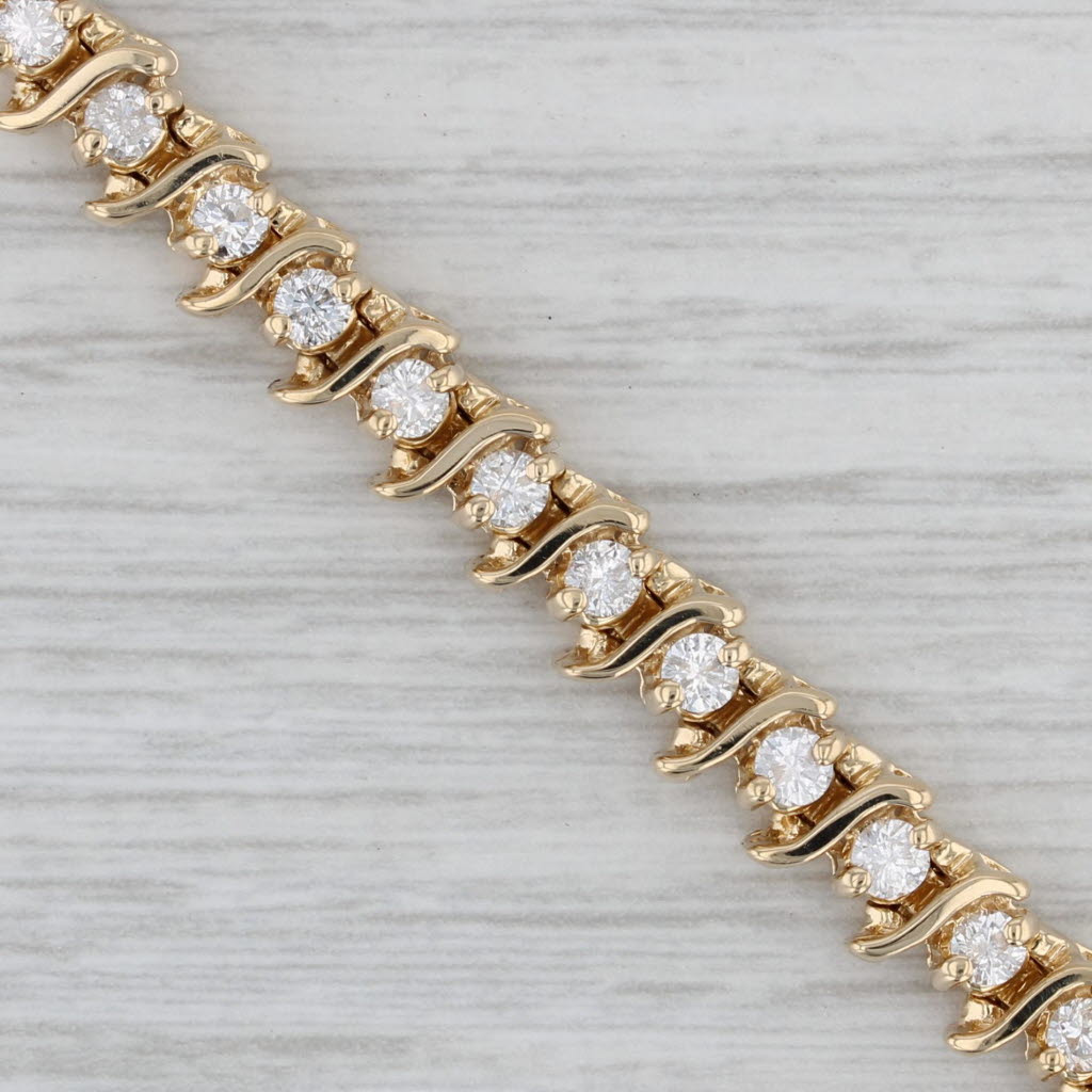 Gray 3ctw Diamond Tennis Bracelet 14k Yellow Gold 7" 6mm