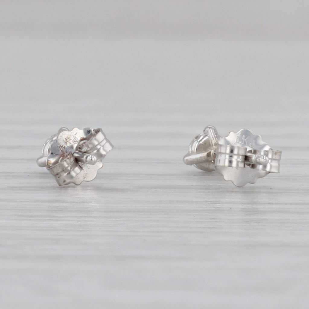 Gray New 0.19ctw Diamond Stud Earrings 14k White Gold VS2 Round Solitaires