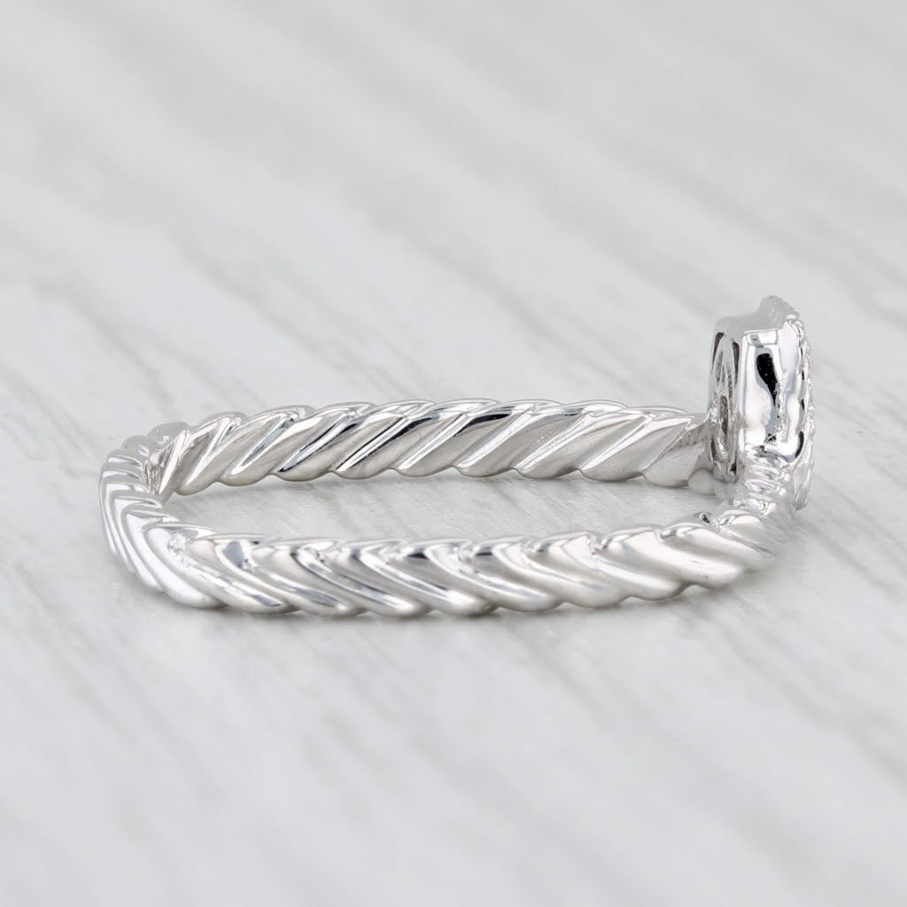 Light Gray ALOR Diamond Ring 18k White Gold Stackable Size 7.75 with Box