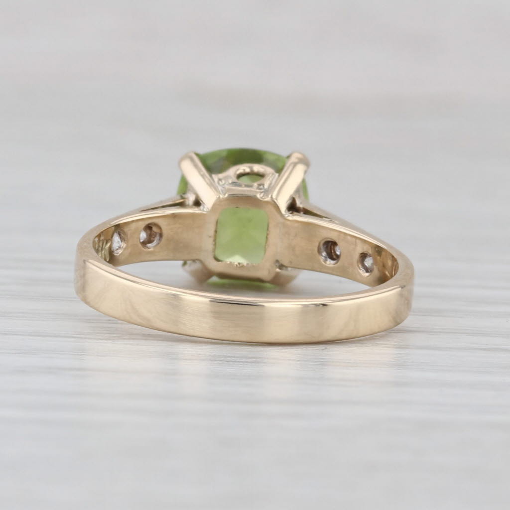 2.57ctw Peridot Diamond Ring 14k Yellow Gold Size 7.25