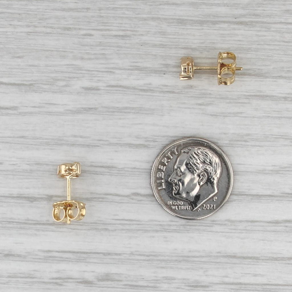 0.26ctw Diamond Solitaire Stud Earrings 14k Yellow Gold Round Bezel Set Studs