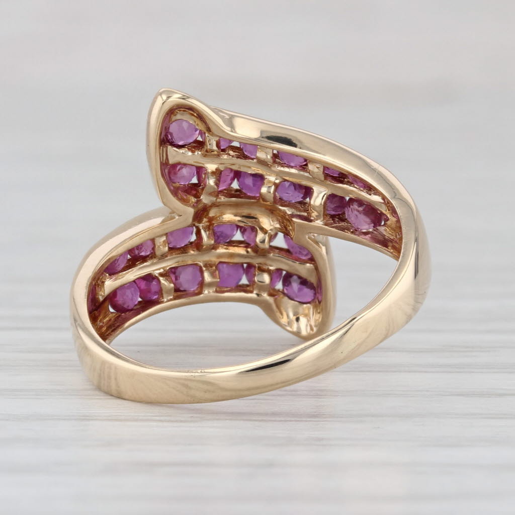 1.10ctw Ruby Bypass Ring 14k Yellow Gold Size 7.25