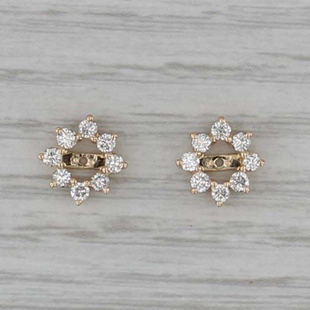 0.54ctw Diamond Earring Enhancers 14k Yellow Gold for Stud Earrings