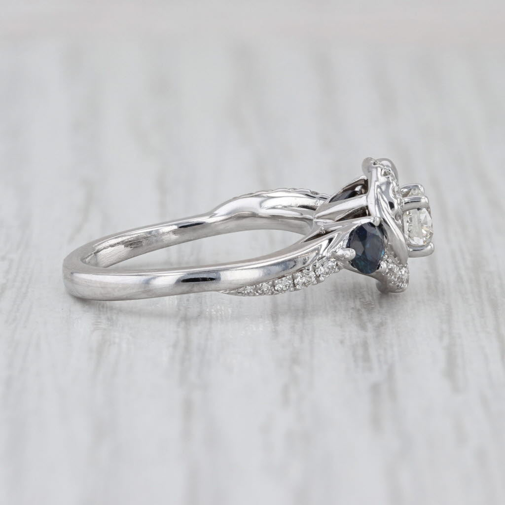 Vera Wang Love 1.06ctw Diamond Knot Sapphire Engagement Ring 14k White Gold